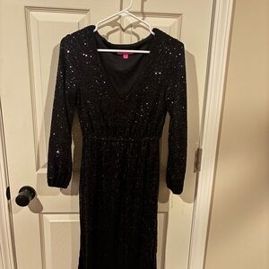 Betsey Johnson Black Sequin Dress